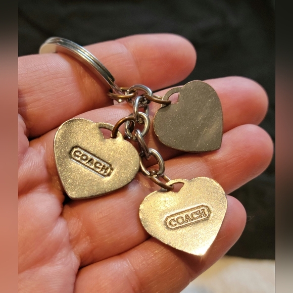 RARE Vintage Coach Heart Conversation Keychain Call Me Be Mine Love Hearts - Picture 2 of 4